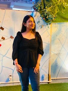 Black Ruched Top