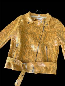 Snake Print Leather Jacket