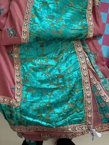 Elegant Embroidered Saree In Lehnga Style