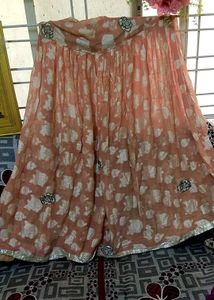 Vintage Peach &amp; Silver Skirt