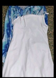 Blue Tie-Dye Ruffle Dress