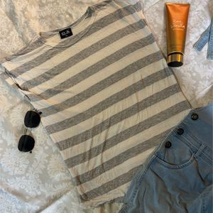 Grey And White Top