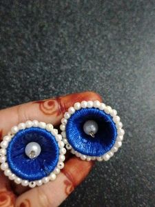 Blue Beaded Earrings