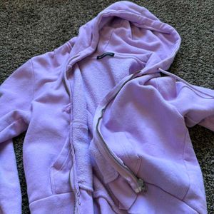 lavender Zip-Up Hoodie
