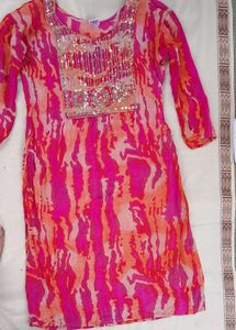 Pink & Orange Embellished Tunic