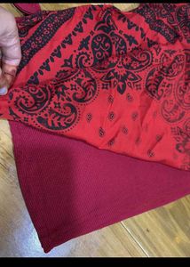 RED Scarf Cropped Top