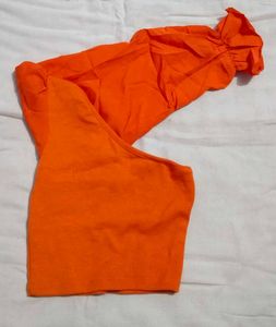 Chic Orange One-Shoulder Top