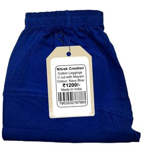 Cotton Leggings V cut with Mayani, colour Navy Blu