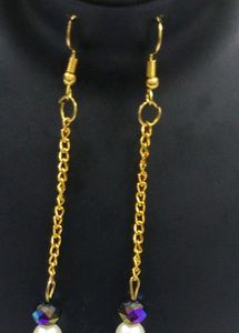 Neck set pendent eyerring golden chain Acrylic Pea
