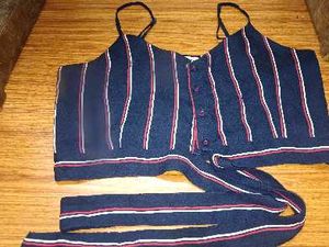 Striped Crop Top with Tie