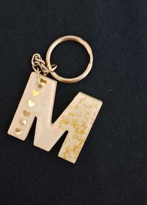 Resin M Letter Keychain
