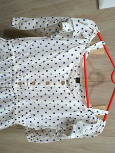 Polka Dot Style White Colour Kurti