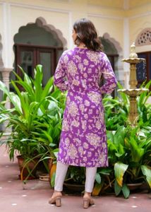 Purple Pure Cotton Kurta
