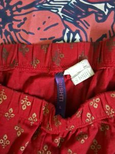 Red Printed Leggings