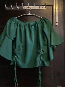 Green Off Shoulder Top
