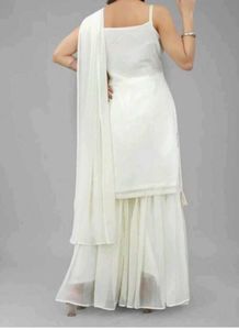 Elegant White Embroidered Kurta Set