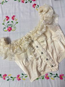 Lace Trim Corset Top