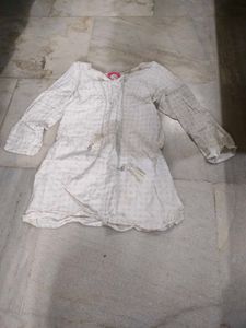 White Cotton Tunic with Tassels