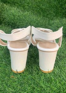 White Heels With Cute Bow Detailing
