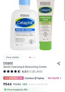 Combo Cetaphil Cleanser &amp; Moisturising Cream
