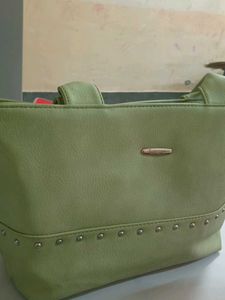 Stylish Light Green Handbag with Studded Detail