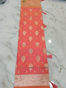 Coral Banarasi Soft Silk Saree