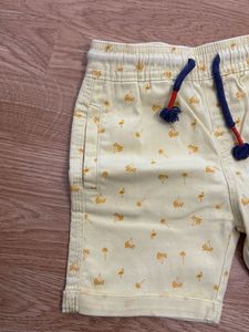 Boys Yellow Printed Shorts