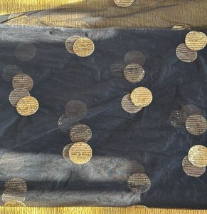 Black &amp; Gold Sequin Saree