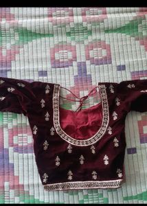 Elegant Maroon Velvet Lehenga Choli