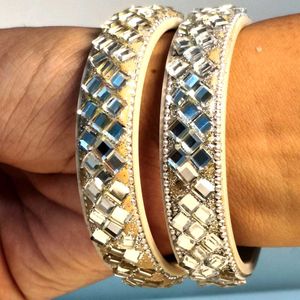 Mirror Detail Bangles - Set of 2