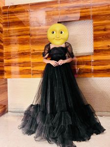 Black Tulle Off-Shoulder Gown