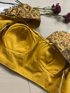 Mustard Designer Blouse New Piece 🦚