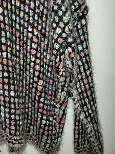 Urbanic Furry Multicolor Oversized Sweater