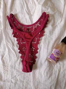 Red lace thong.