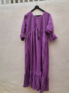 💜 Lavender Ethnic Flare Gown