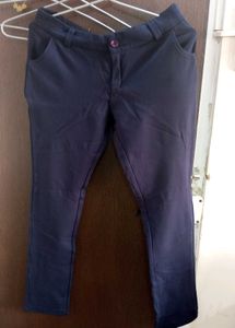 Navy Blue Slim Fit Pants