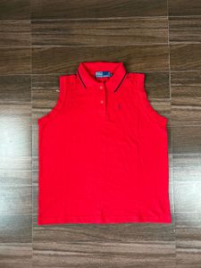 ralph red sleeve less