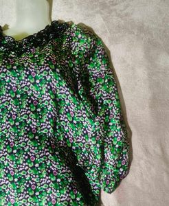 korean Floral Print Top