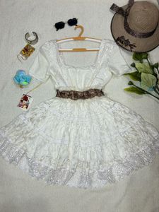 White Flaired Korean Dress🤍