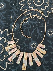 Pastel Geometric Statement Necklace