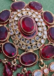 Red Stone Statement Necklace
