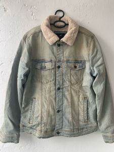 hollister  Denim Jacket with Fur Collar