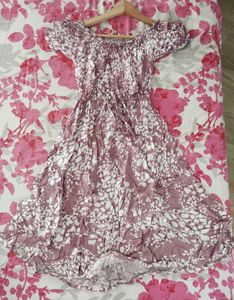 Knee Length Dress For Women, Pink