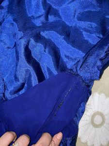 Royal Blue Party Wear Embroidered Kurta Gown
