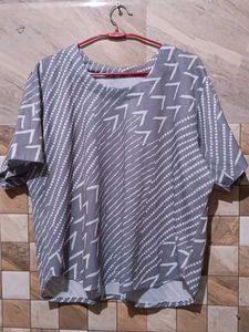 Grey Patterned Top