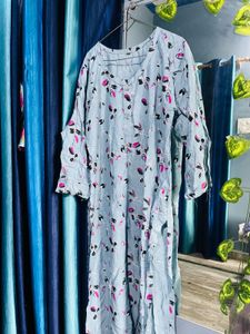 Floral Sky Blue Kurti