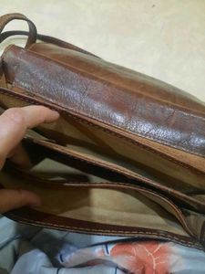 Vintage Brown Leather Crossbody Bag