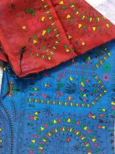 Set Of 2 Tribal Print Mix Cotton Blend Saree