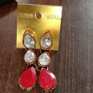 Red &amp; Crystal Statement Necklace Set