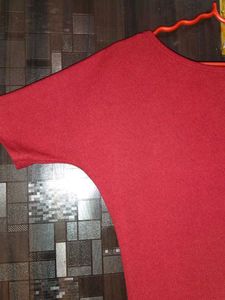Burgundy Asymmetrical Mini Dress